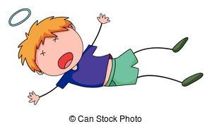 300x176 boy fell clipart drawing black and white
