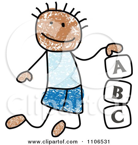 450x470 Clipart Stick Drawing Of A Black Boy Playing With Letter Alphabet