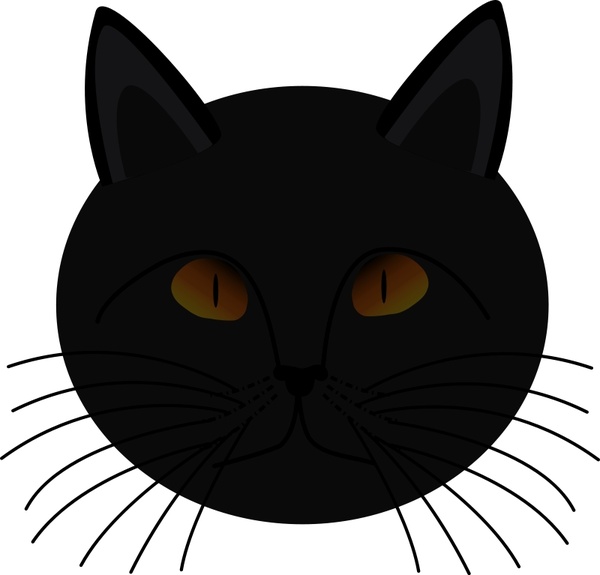 600x575 Black Cat Face Free Vector In Open Office Drawing