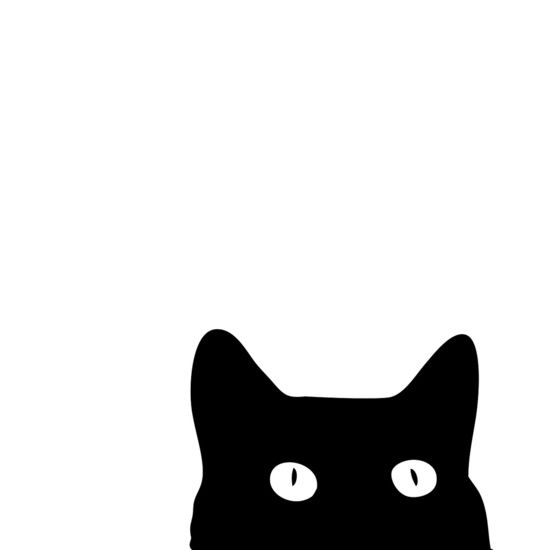 550x550 Joey In Cat Art Print, Black Cat Art