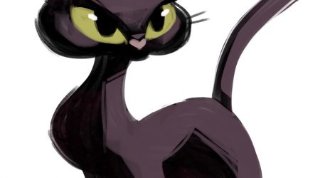 471x250 Black Cat From Behind Drawing Anime Marvel Pictures Vector Photo