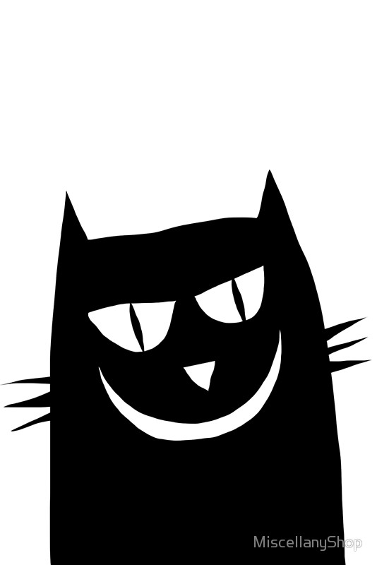534x800 Evil Smiling Black Cat Drawing