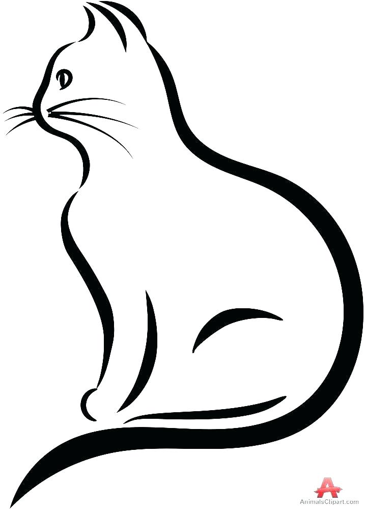 717x999 Adorable Incredible E Of Cat Face Outline Line Drawing At Free