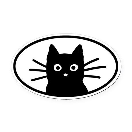 460x460 Black Cat Face Oval Car Magnet Delilah Big Mama Cats, Cat