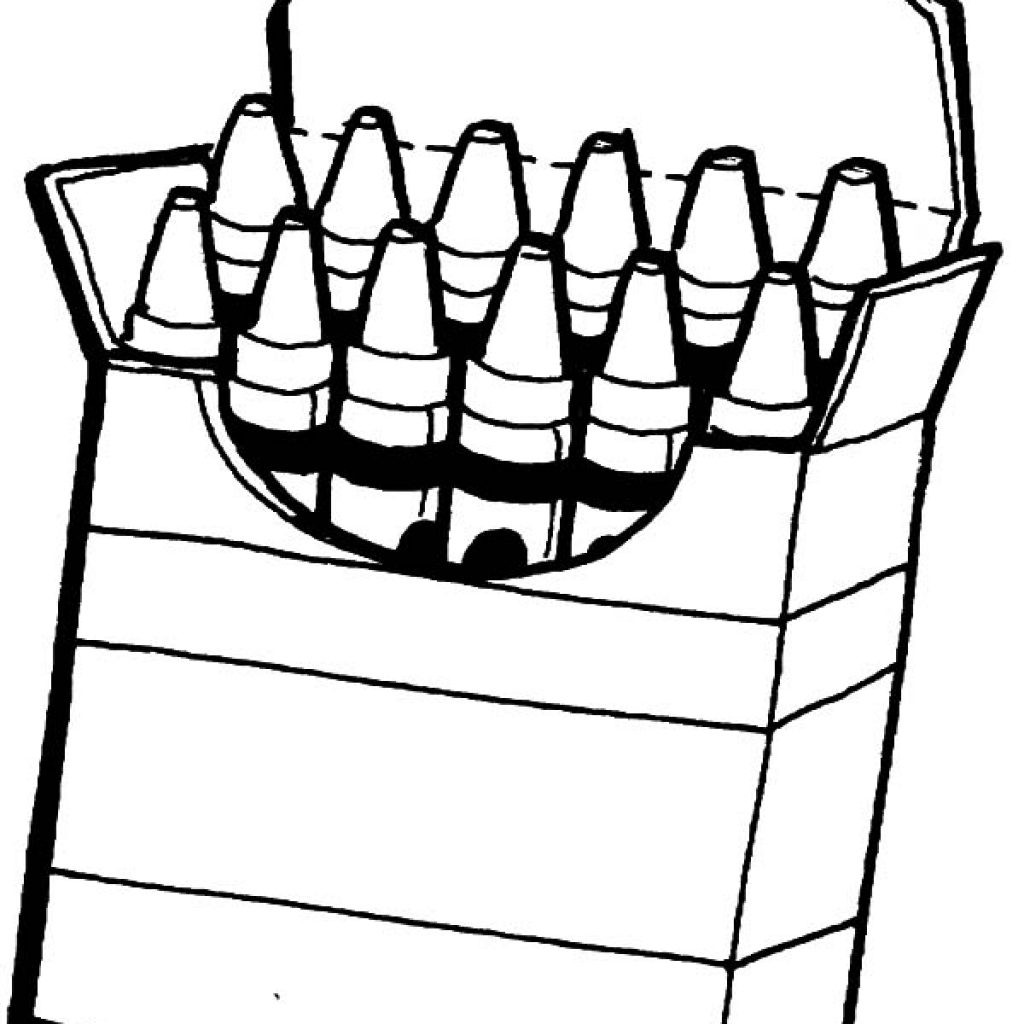 1024x1024 Crayon Clipart Black And White Drawing Set Cartoon