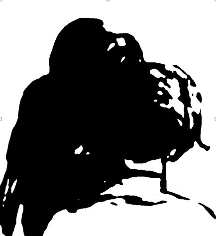 434x474 Three Heads Reduced To Black, From Crayon Drawing