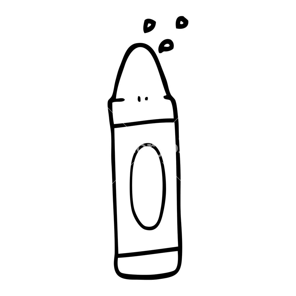 1000x1000 Black And White Cartoon Green Crayon Royalty Free Stock Image