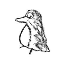 200x200 Black Crayon Penguin