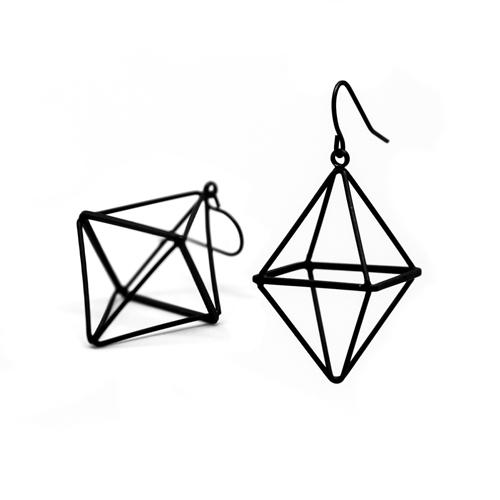 500x500 Geometry Black Diamond Small Earrings From Wynwood Shop