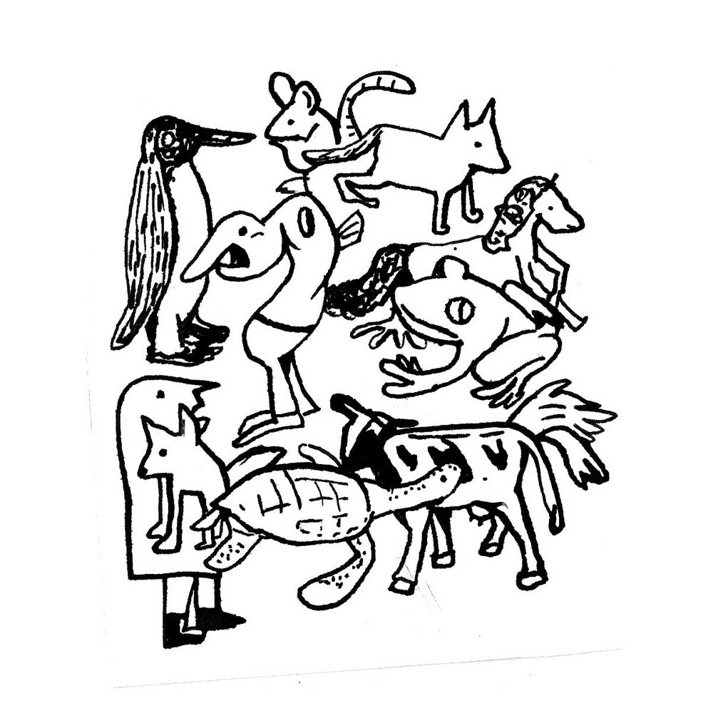 1000x1000 Circus Animal Line Free Clipart Drawing Cartoon Australian