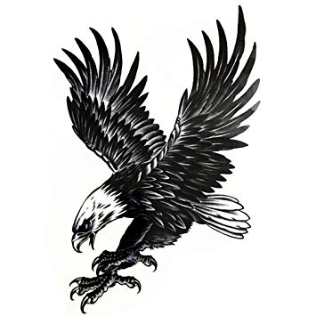 355x355 Black Eagle Waterproof Hot Temporary Tattoo Stickers