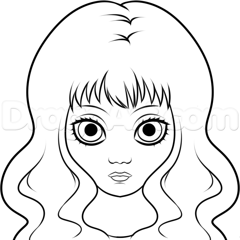 803x801 How To Draw Big Eyes, Step