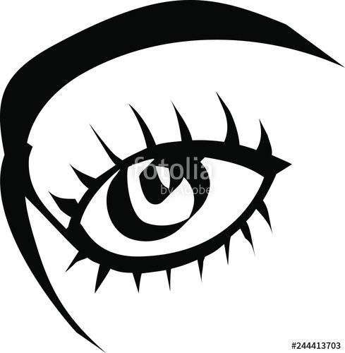 489x500 Eye Minimalist Black Continuous Line Drawing Stock Image
