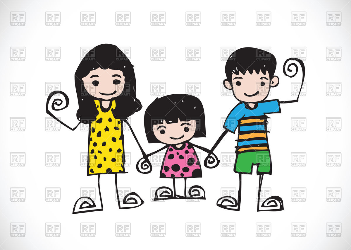 1200x853 Kids Drawing With Happy Family Picture Vector Image Of People