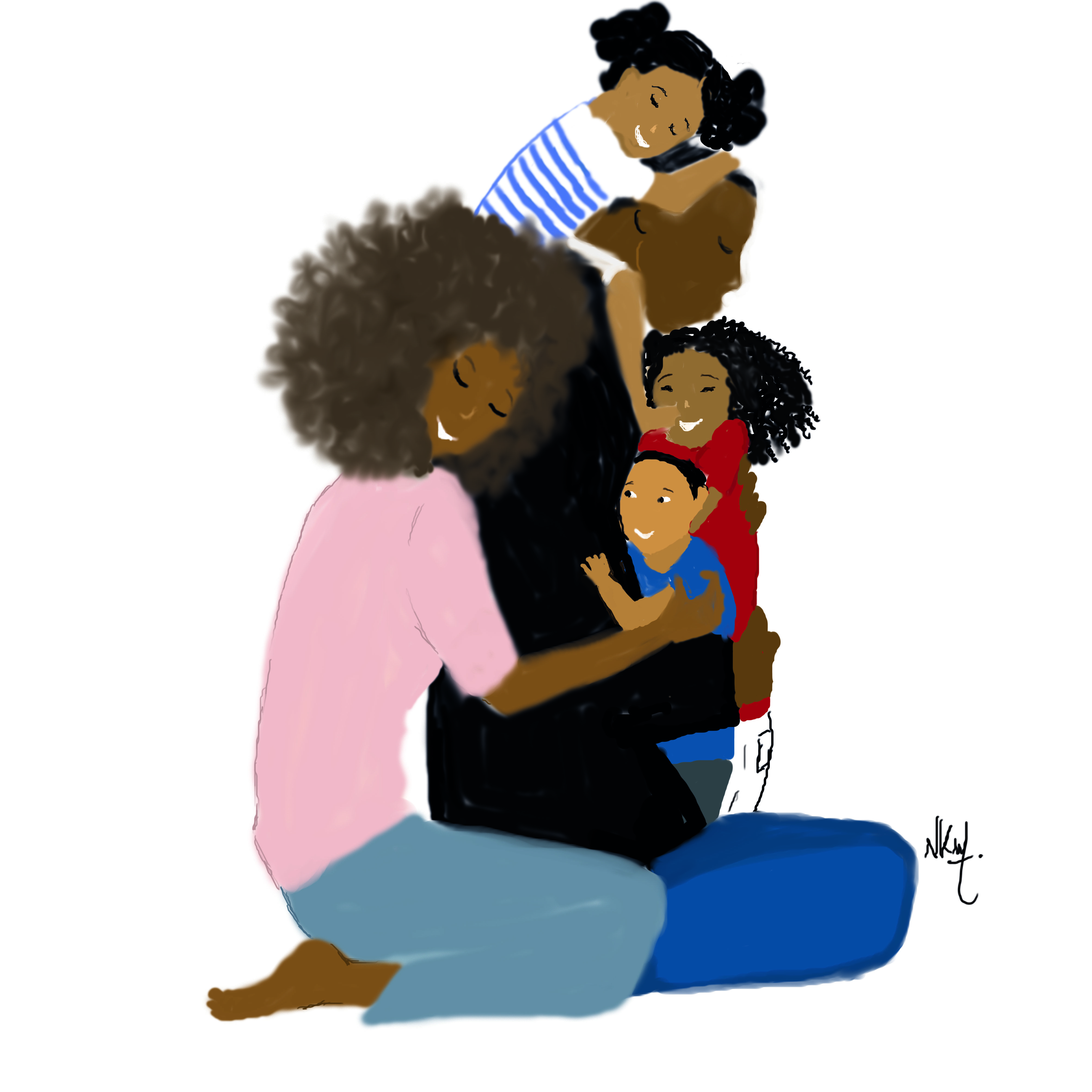 4724x4724 Love And Support Black Family Art