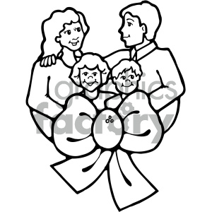 300x300 Black And White Family Vector Art Clipart Royalty Free Clipart