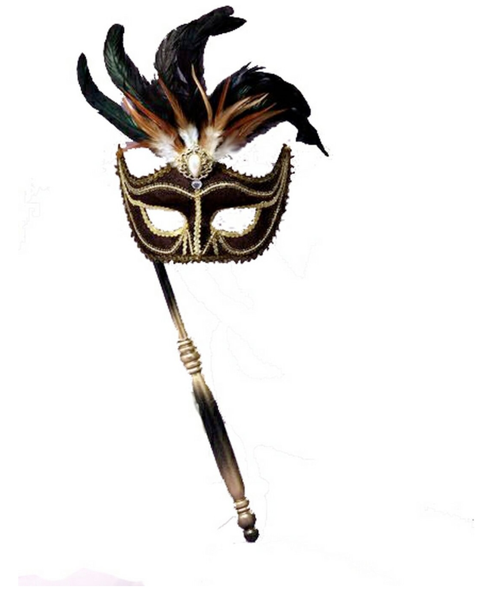 1000x1200 Black Feather Stick Mask