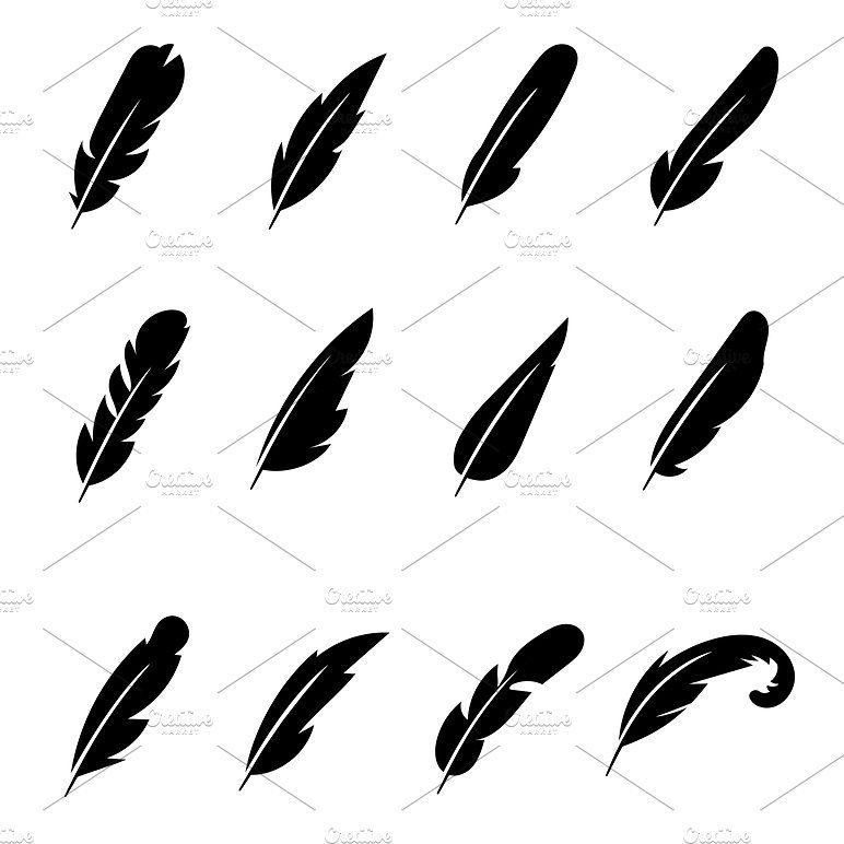 772x772 Feather Black Vector Icons