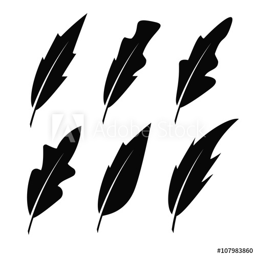 500x500 feather black vector icons pen feather drawing, feather bird
