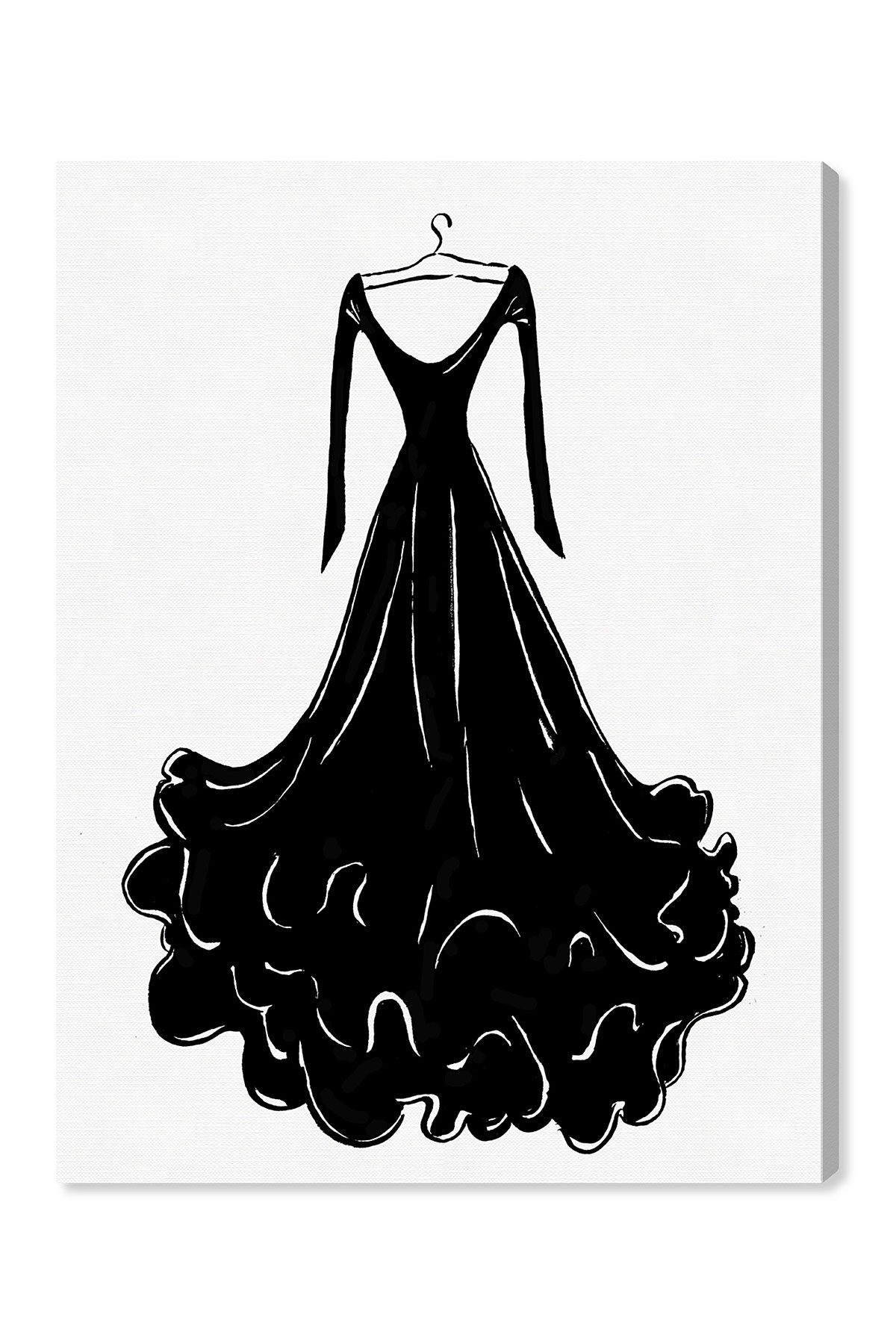 1200x1800 Oliver Gal Gallery Black Feather Dress Canvas Print