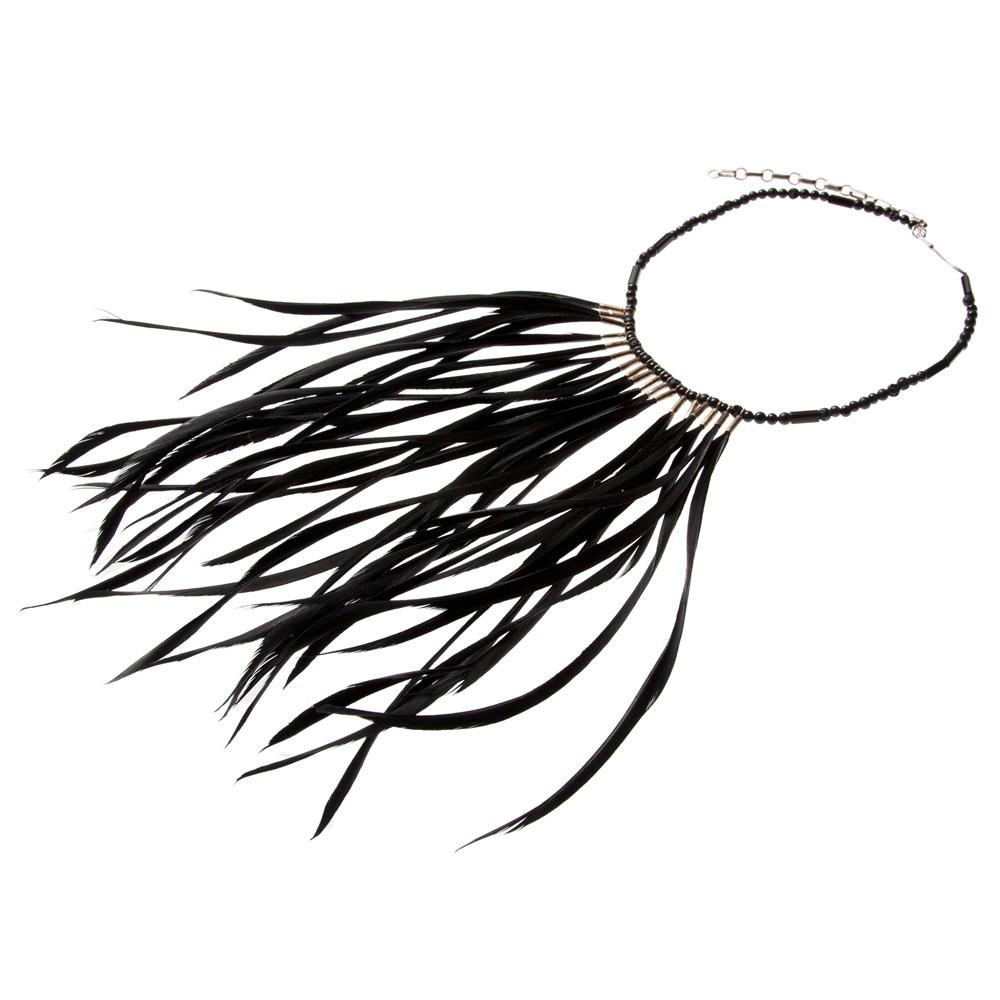 1000x1000 Black Feather Necklace