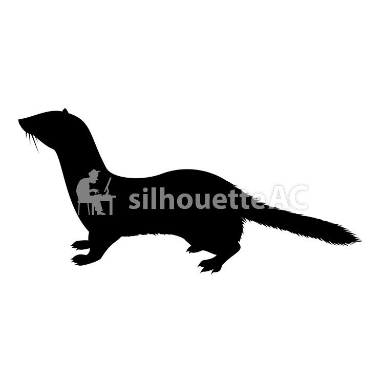 750x750 Ferret Drawing Silhouette For Free Download