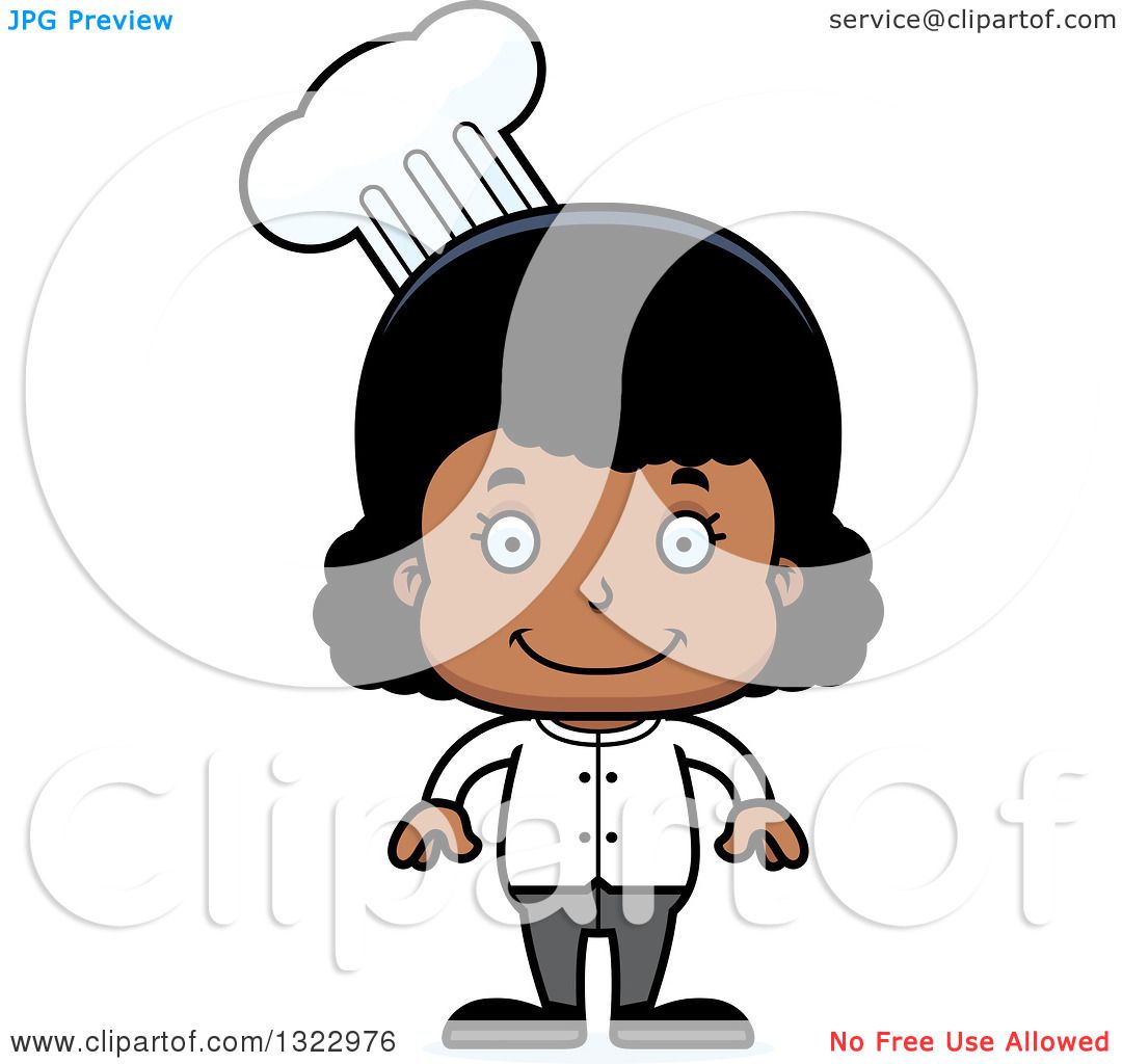 1080x1024 Clipart Of A Cartoon Happy Black Girl Chef