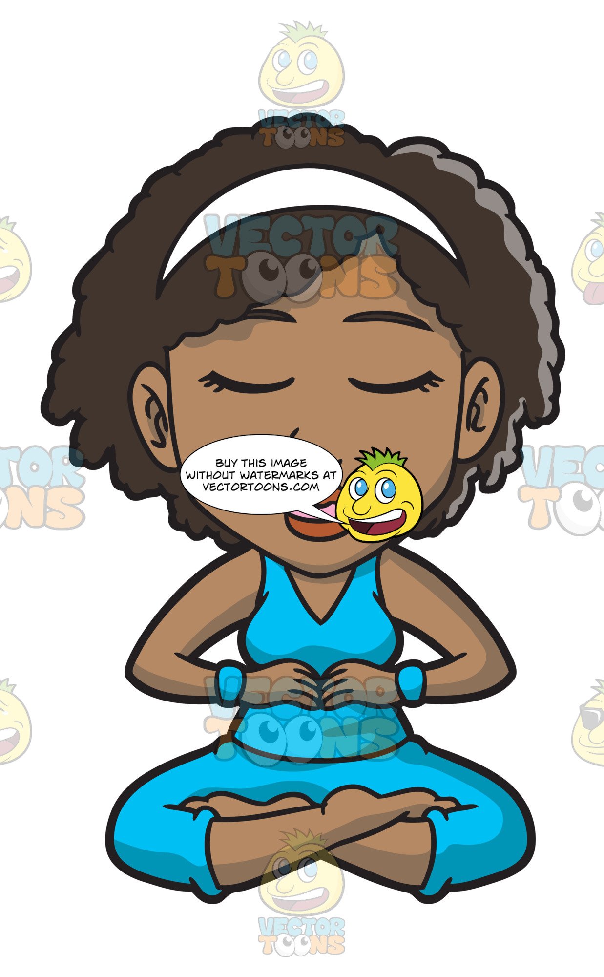 1237x2000 A Black Woman Doing Some Meditation Clipart Cartoons