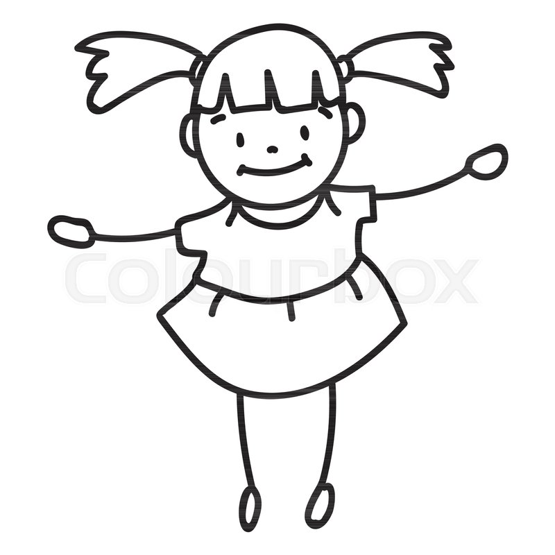 800x800 Hand Drawing Cartoon Character Happy Stock Vector Colourbox