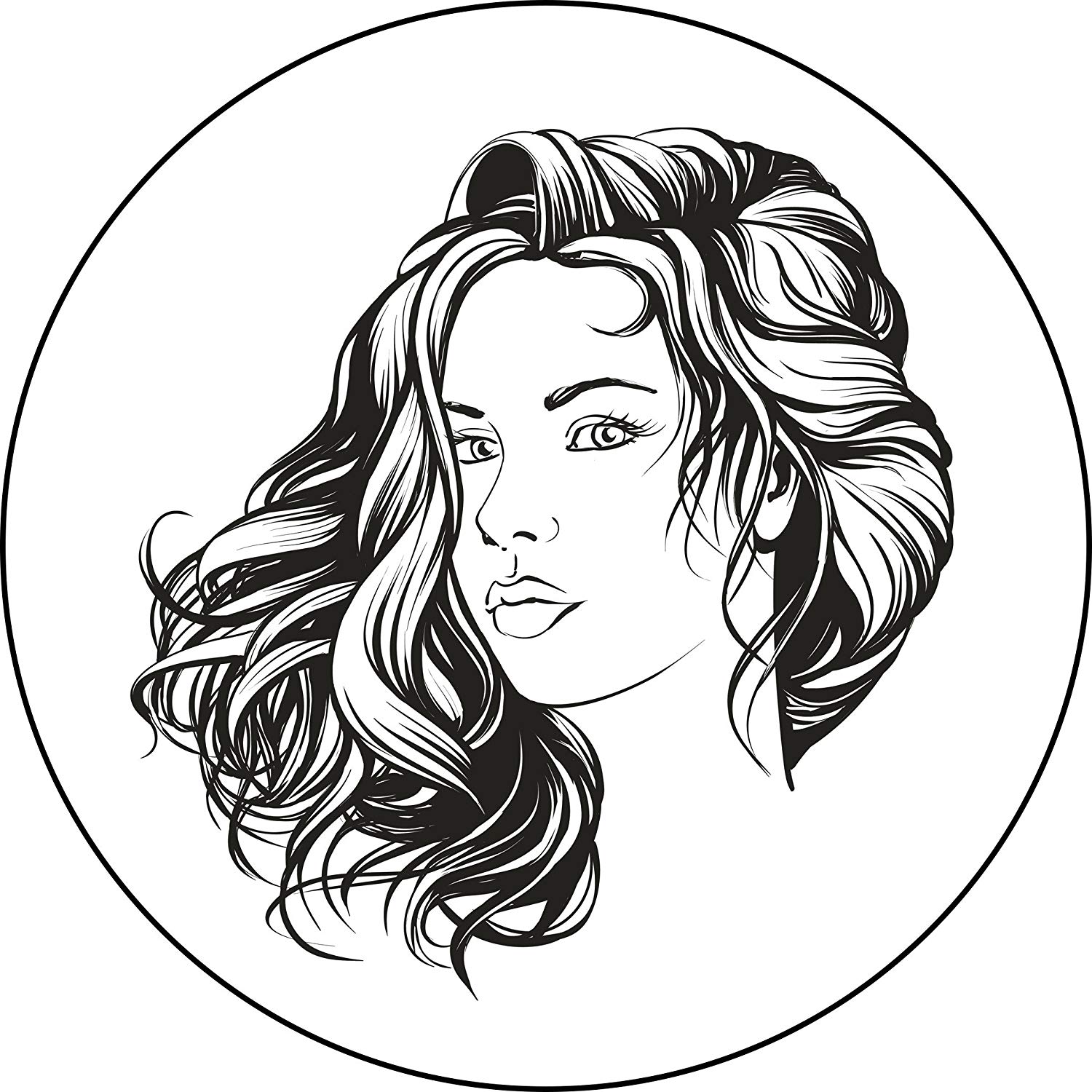 1500x1500 Beautiful Hawaiian Island Girl Cartoon