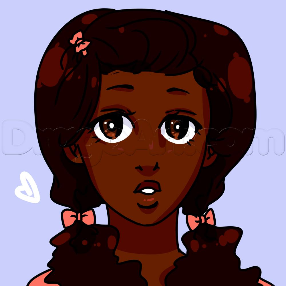 1000x1000 Step Black Anime Girl Drawing Lesson