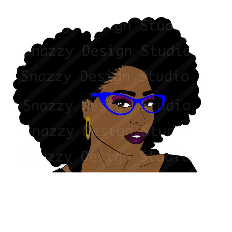 794x794 Afro Hair Lady Natural Hair With Or Wout Glasses Etsy