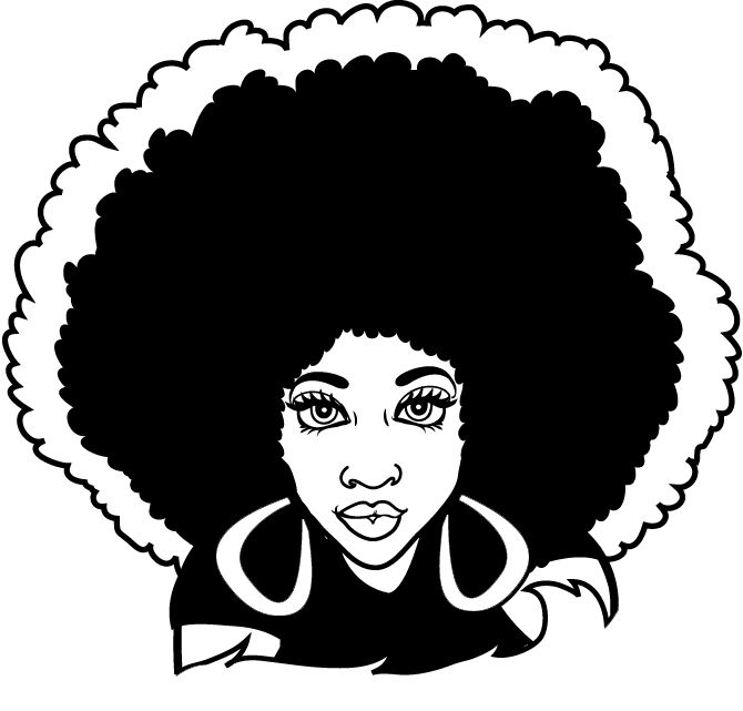 Black Girl With Afro Drawing | Free download on ClipArtMag