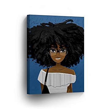 355x355 Smileartdesign Cute African Girl Afro Hair Glasses