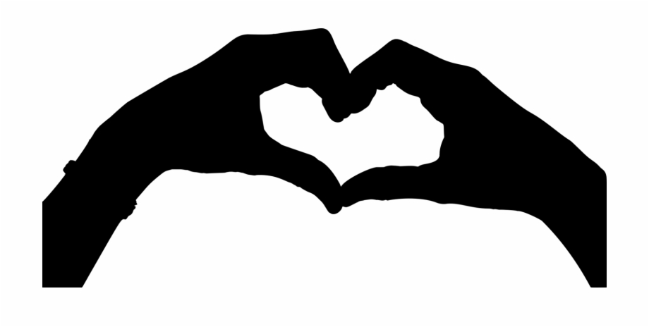 920x464 Hand Heart Drawing Silhouette