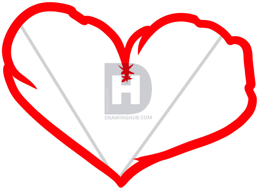 830x606 How To Draw A Black Heart, Black Heart, Step