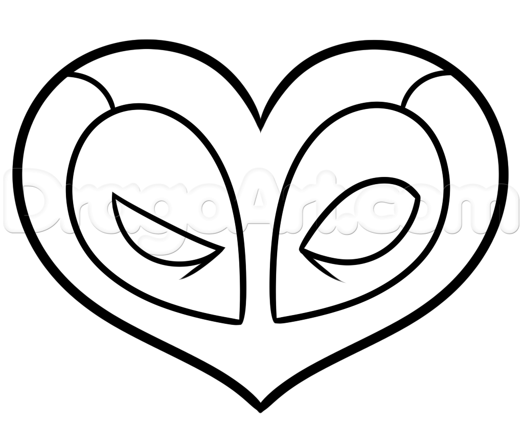 1021x827 Step Deadpool Heart Drawing Tutorial