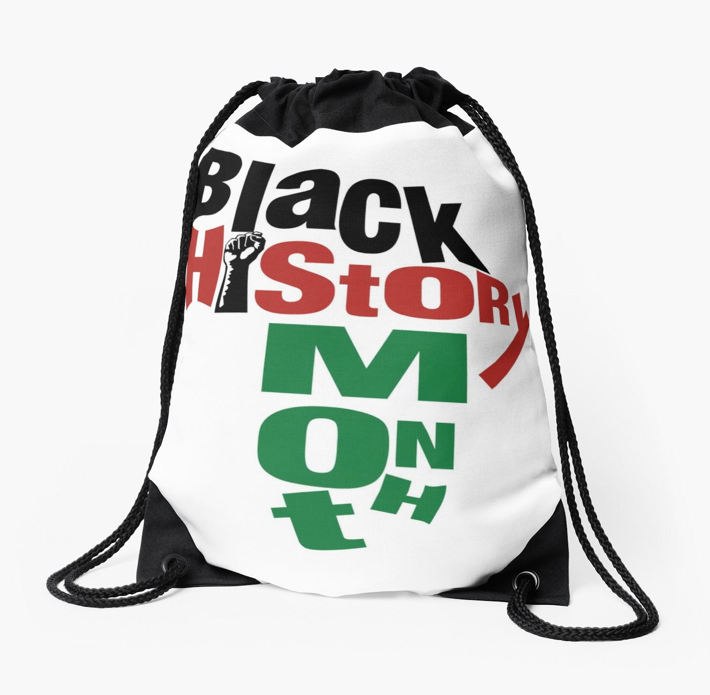 1435x1404 Black History Month Africa Shape Art Drawstring Bags