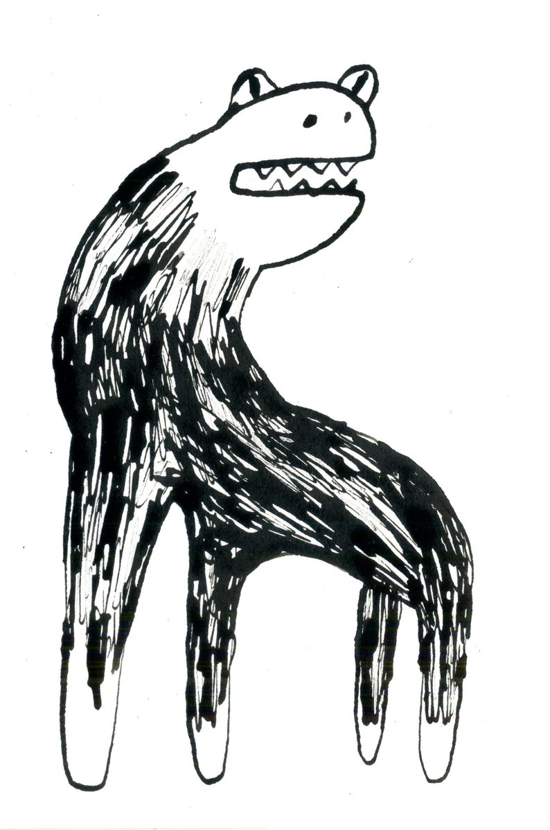 794x1198 Frog Beast Hybrid Ink Drawing Number Etsy