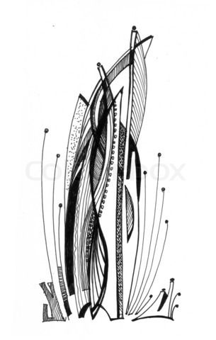 305x480 Image Of 'abstract Drawing Black Ink With Unusual Structure' Art