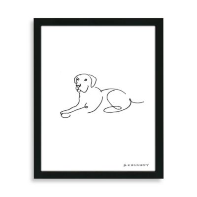400x400 Framed Labrador Retriever Line Drawing
