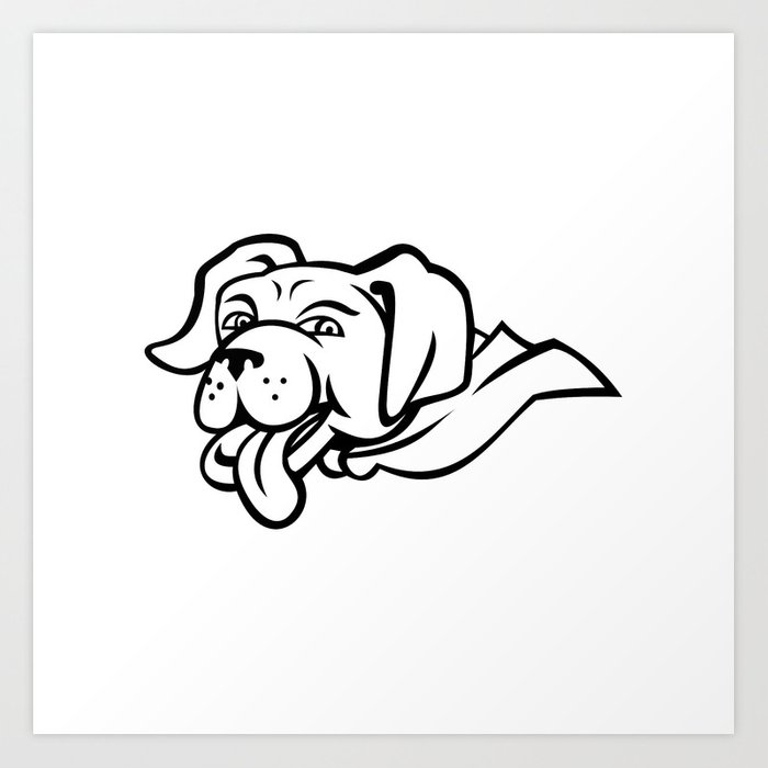 700x700 Labrador Retriever Dog Wearing Cape Mascot Art Print