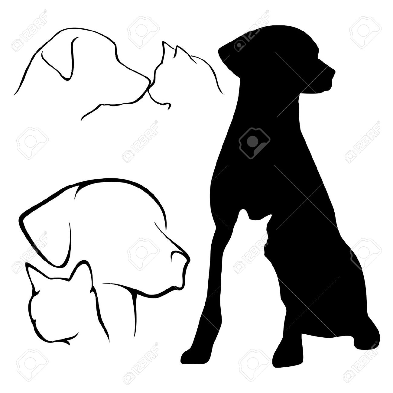 1300x1300 Black Lab Silhouette Clip Art