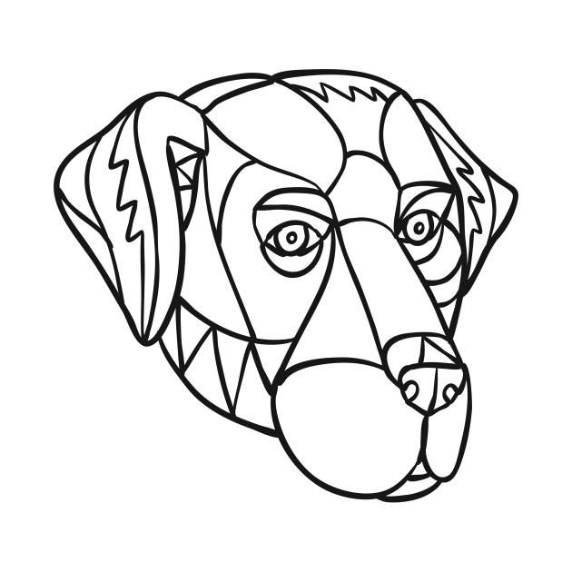 630x630 Black Labrador Dog Head Mosaic Black And White