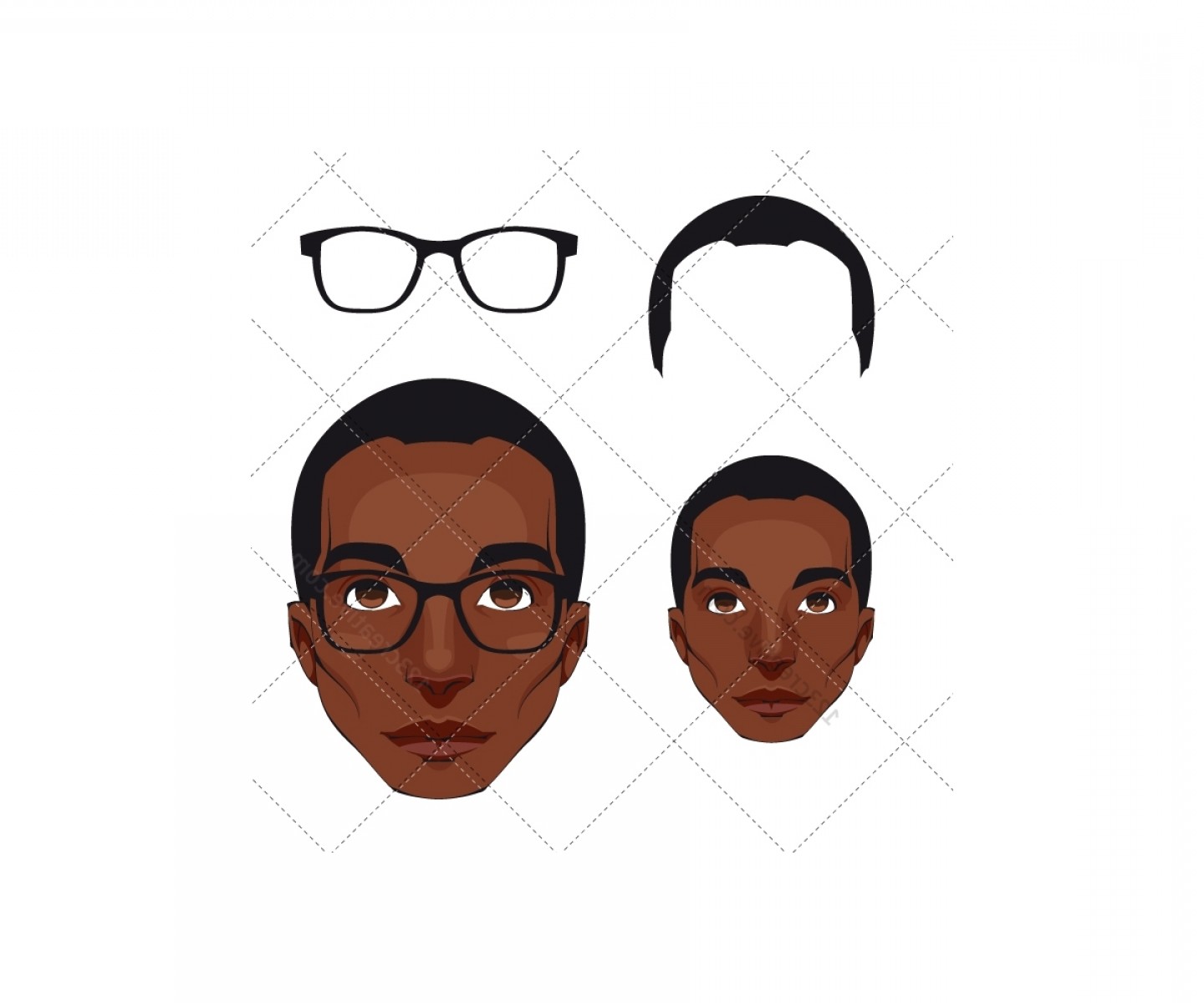 1440x1200 Black And White Face Man Vector Pack Soidergi