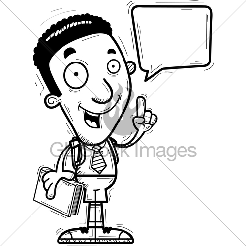 500x500 Cartoon Black Man Student Talking Gl Stock Images