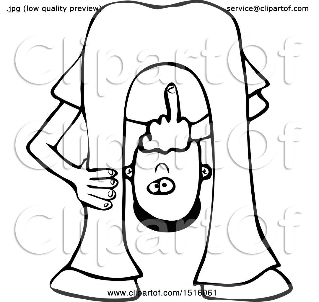 1080x1024 Clipart Of A Cartoon Lineart Black Man Bending Over, Looking