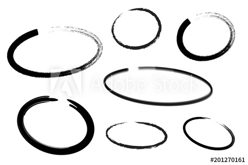 500x334 Circle Draw Set, Design Elements Of Highlighting, Black Marker