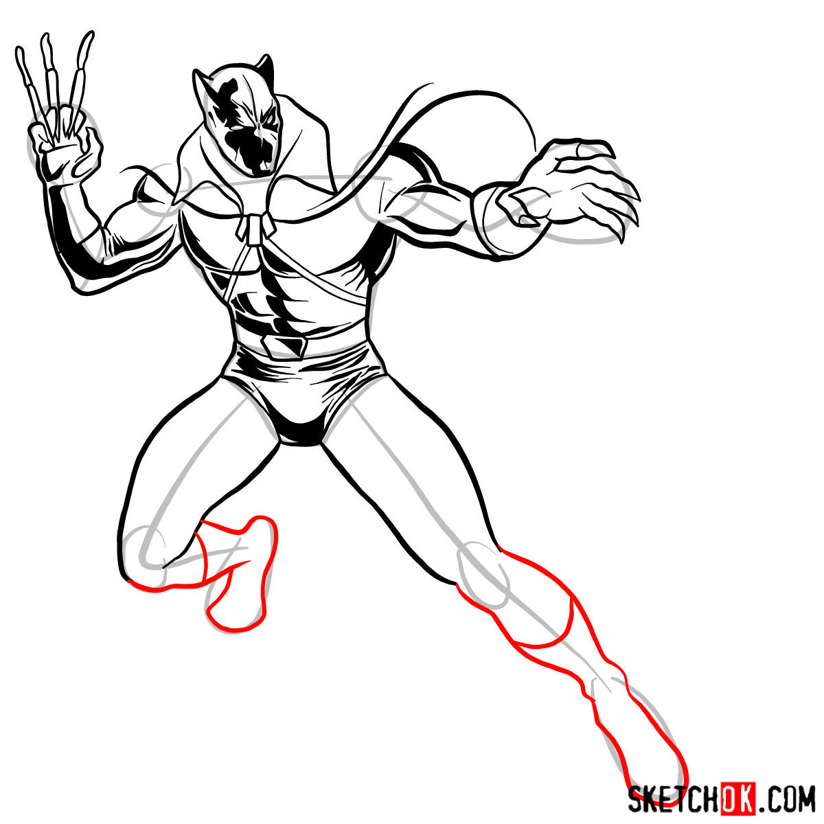 1200x1200 How To Draw Black Panther Superhero In Battle Rack