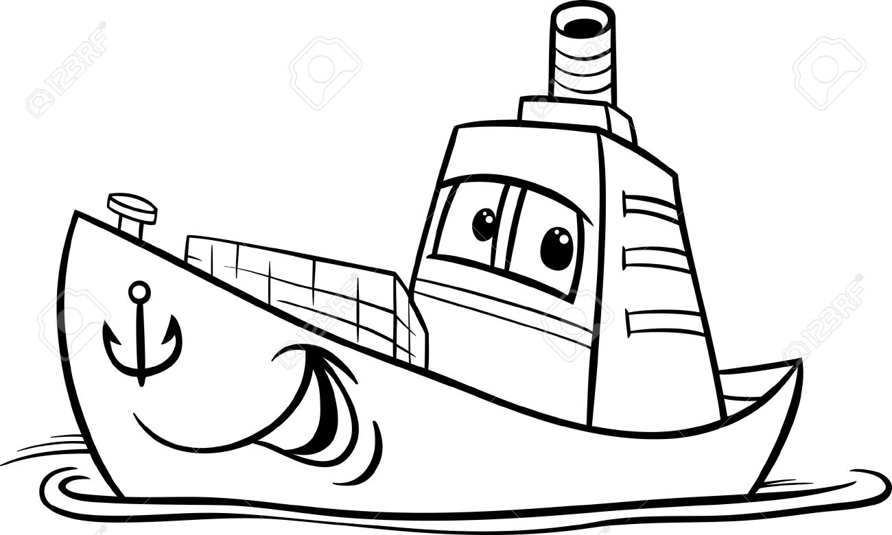1300x780 Ship Drawing Black And White For Free Download